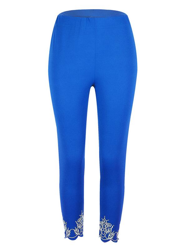 Slim-fit slim printed cropped trousers