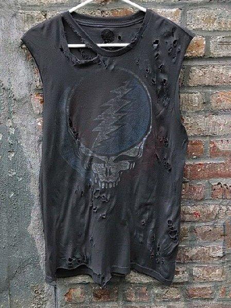 Ripped Graphic Plus Size Shirts