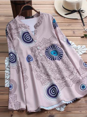 Digital printing V-neck large size shirt