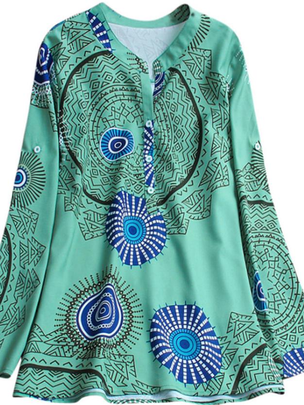 Digital printing V-neck large size shirt