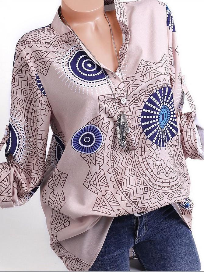 Digital printing V-neck large size shirt