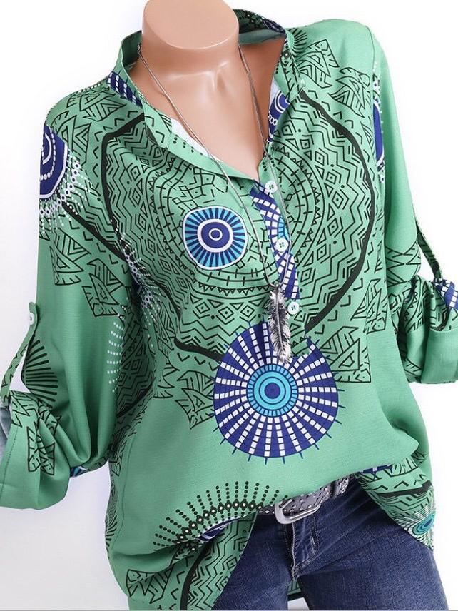 Digital printing V-neck large size shirt