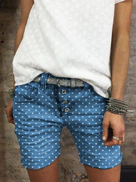 CASUAL POLKA DOTS WOMEN POCKETS SHORT PANTS