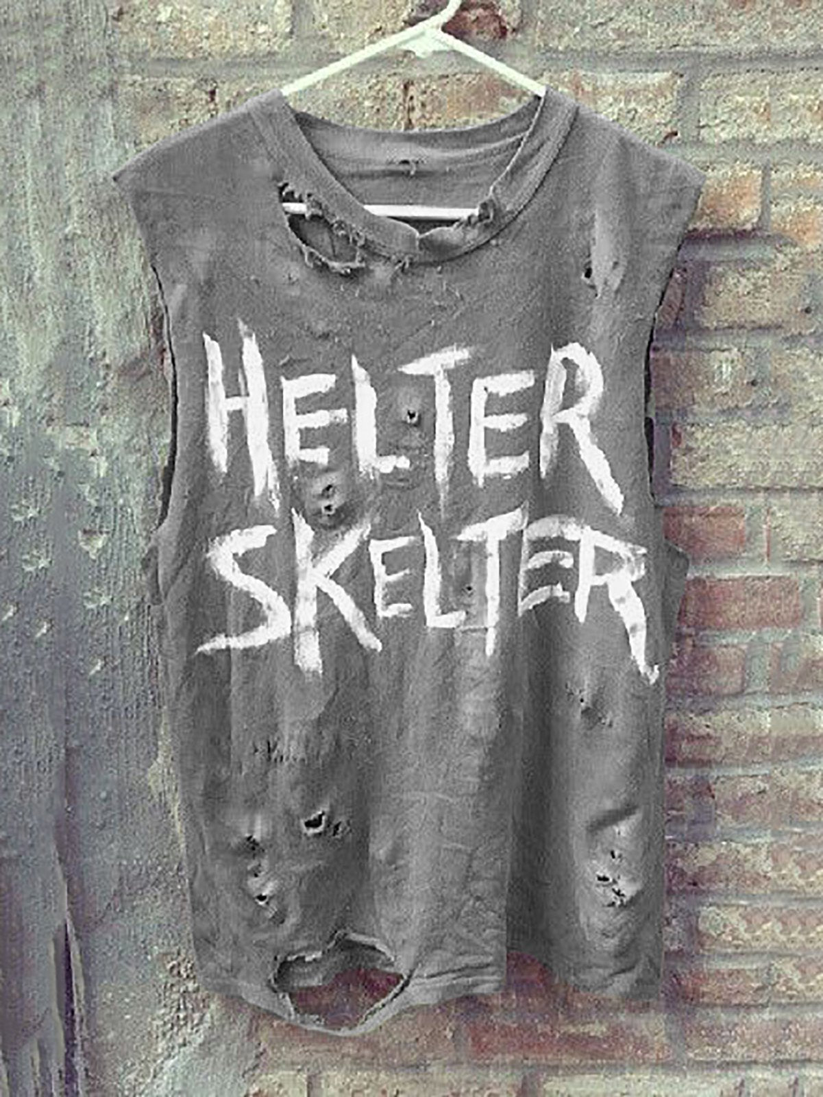 Letter Printed Ripped Plus Size Shirts