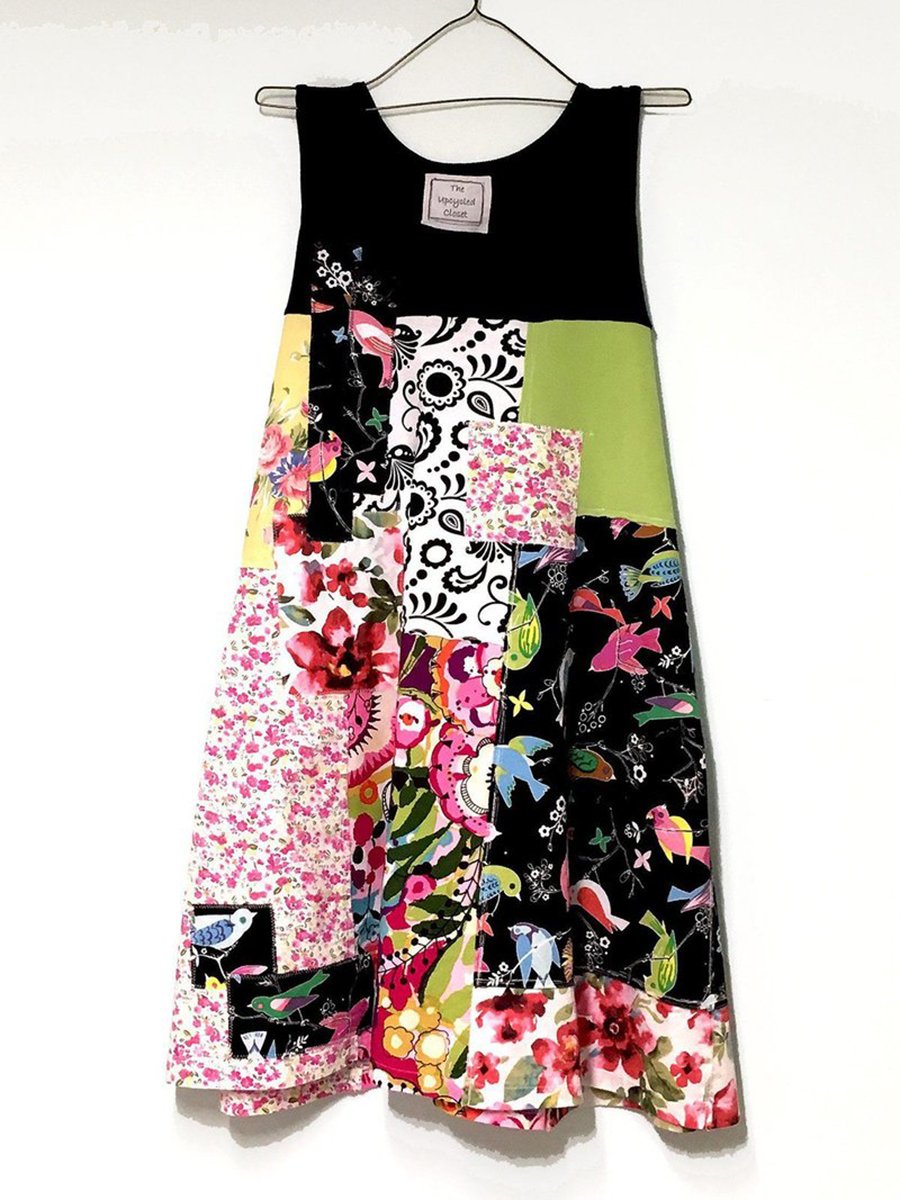 CREW NECK BLACK WOMEN DRESSES SHIFT BEACH PANELED FLORAL DRESSES