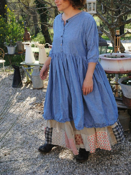 WOMEN'S CASUAL ROUND NECK SOLID HALF SLEEVE DRESSES