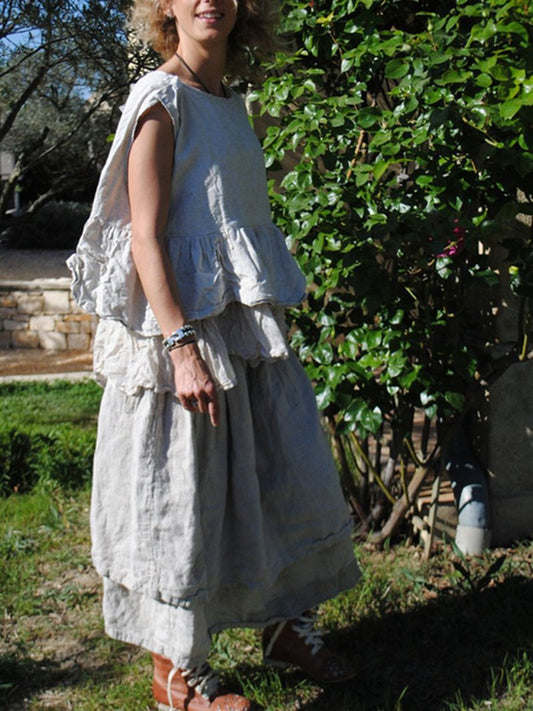 WOMEN'S CASUAL ROUND NECK SOLID SHORT SLEEVE DRESSES