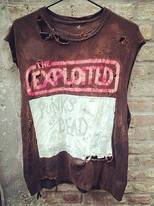 Ripped Sleeveless Plus Size Shirts