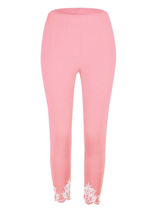 Slim-fit slim printed cropped trousers