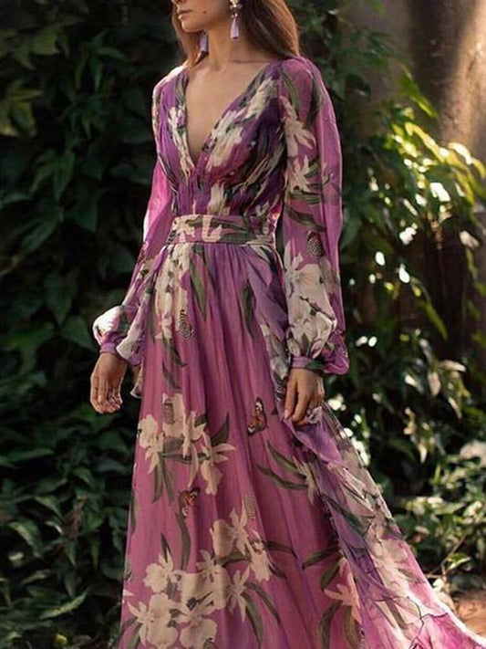 Elegant Bohemian Floral Maxi Dress